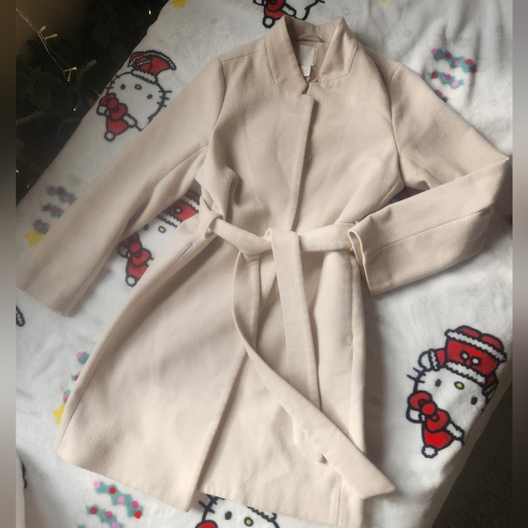 H&M Ivory Wool Coat - Picture 2 of 6
